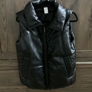 Open Edit Black Quilted Vest
